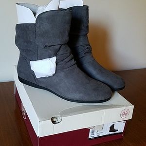 Dark grey suede boots